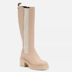 NWT Scotch & Soda Bettie Leather Knee High Boot 7.5 Tan